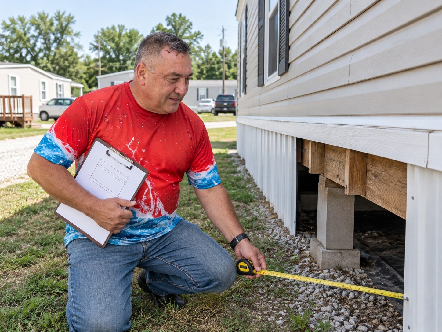 Heartland ProGutters character planning skirting for a manufactured home