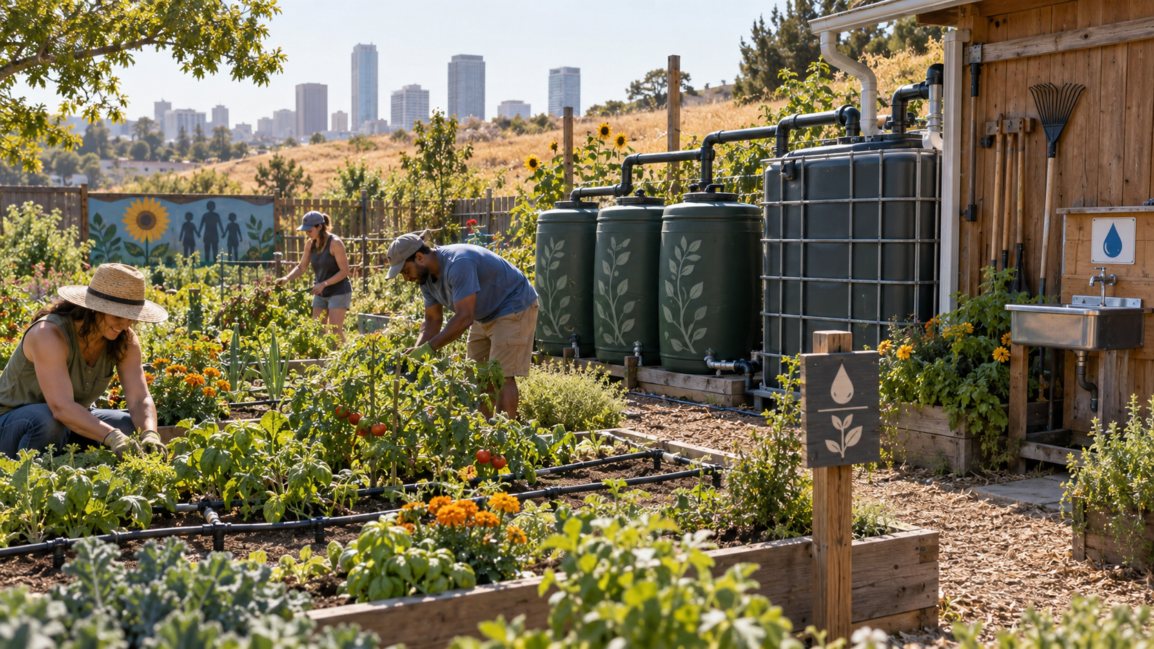 Large rainwater reserve supported by high-capacity roof drainage